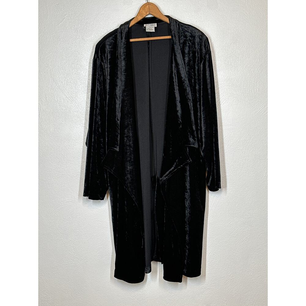 VTG Lacy After Noon Velvet Cardigan L Black Cameo Whimsigoth Fairy Grunge Boho